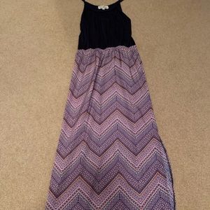 Navy Patterned Maxi Dress